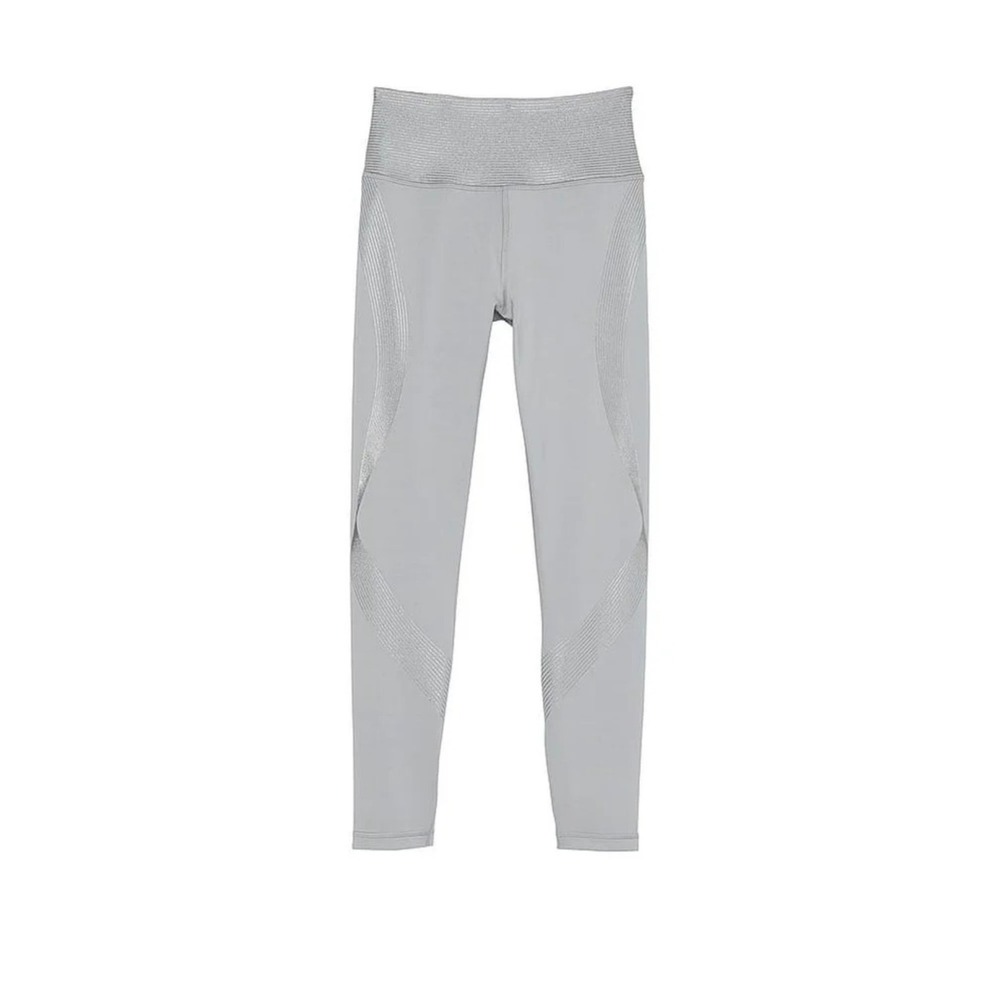 Victoria's Secret Women's Silver Gray Metallic Stripe High Rise Leggings Medium